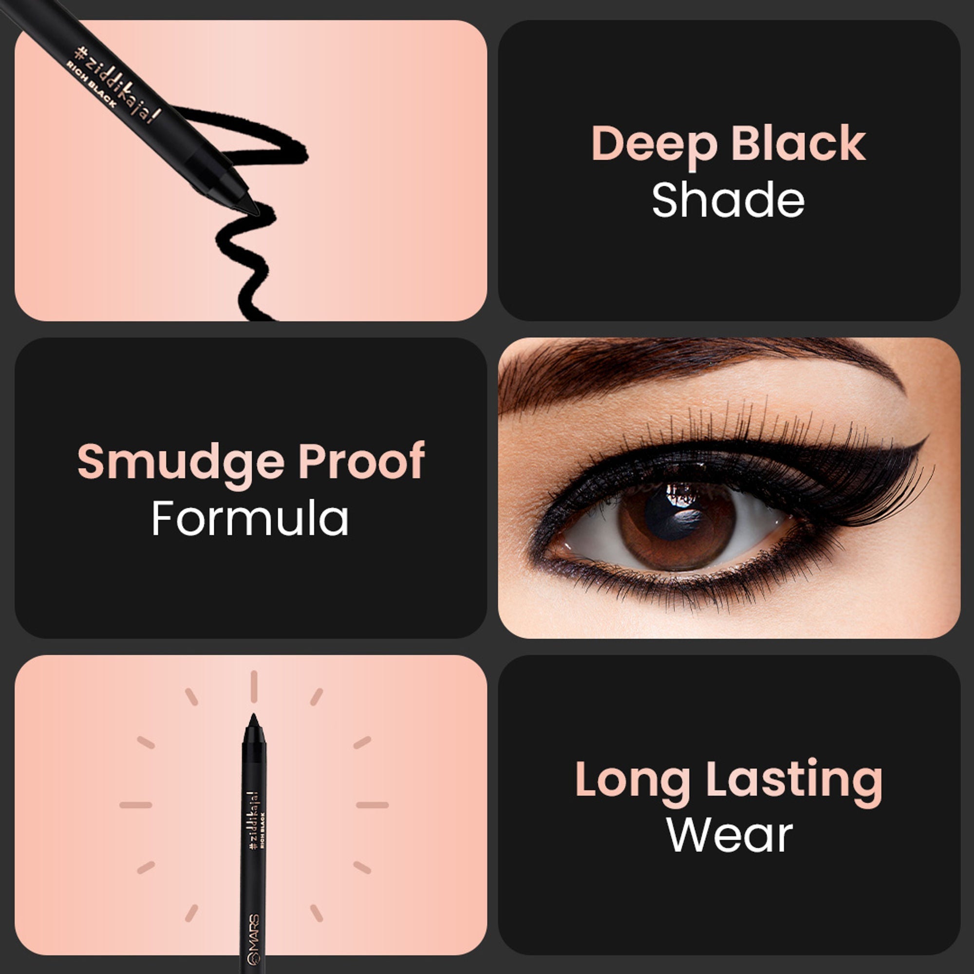 MARS Cosmetics Ziddi Kajal - Black