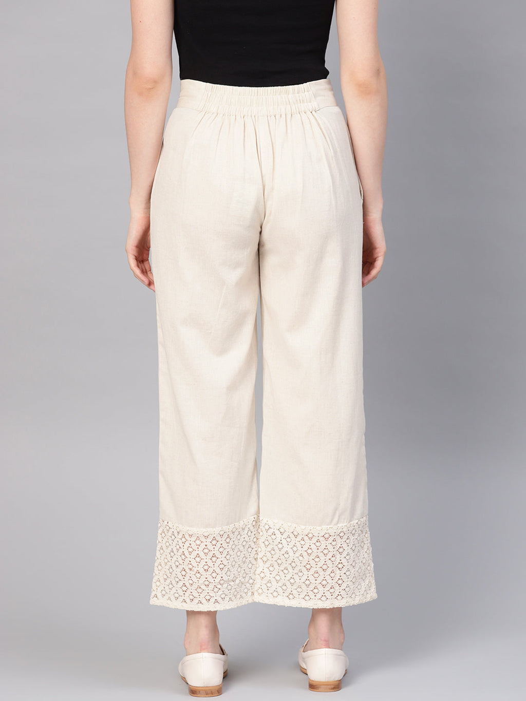 Juniper Women Natural Cotton Flex Solid Wide Leg Palazzo - Distacart