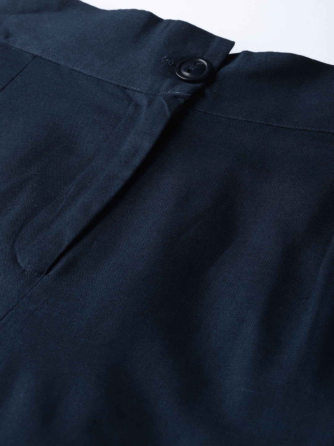 Juniper Women Navy Blue Cotton Flex Solid Wide Leg Palazzo