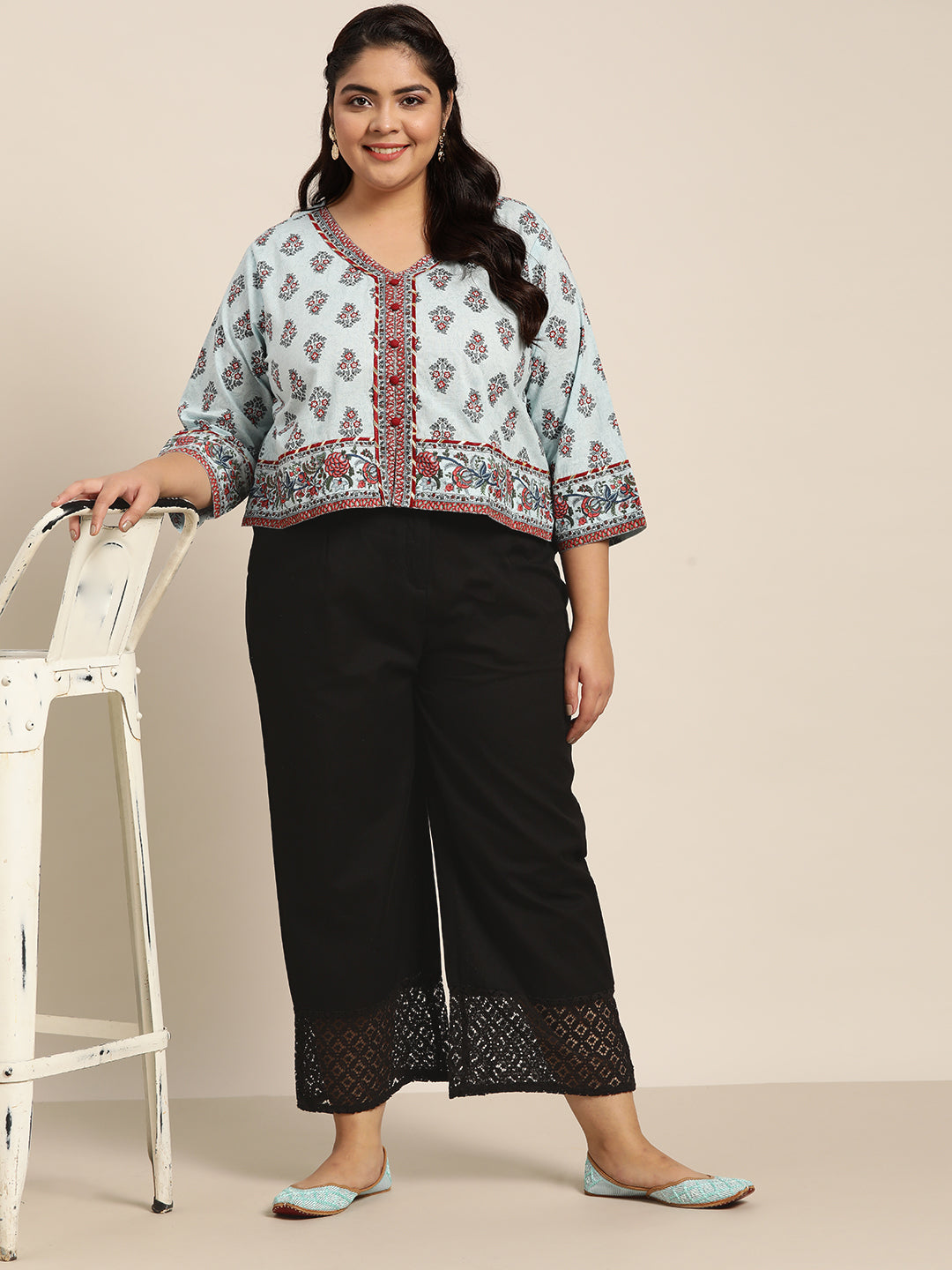 Juniper Women Black Cotton Flex Solid Wide Leg Palazzo - Distacart
