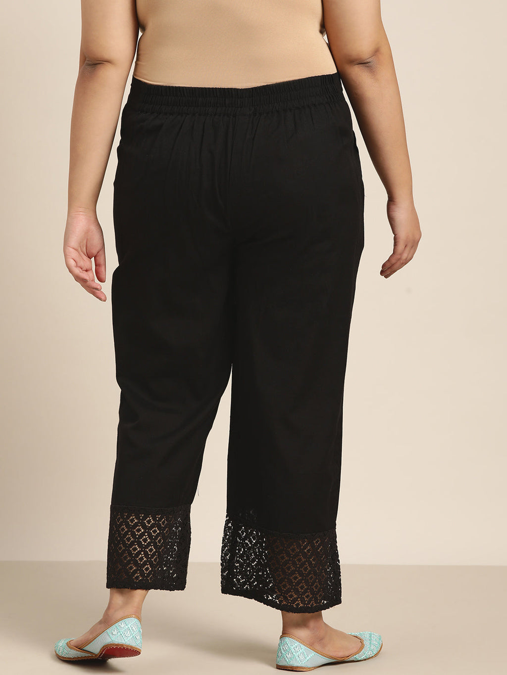 Juniper Women Black Cotton Flex Solid Wide Leg Palazzo - Distacart