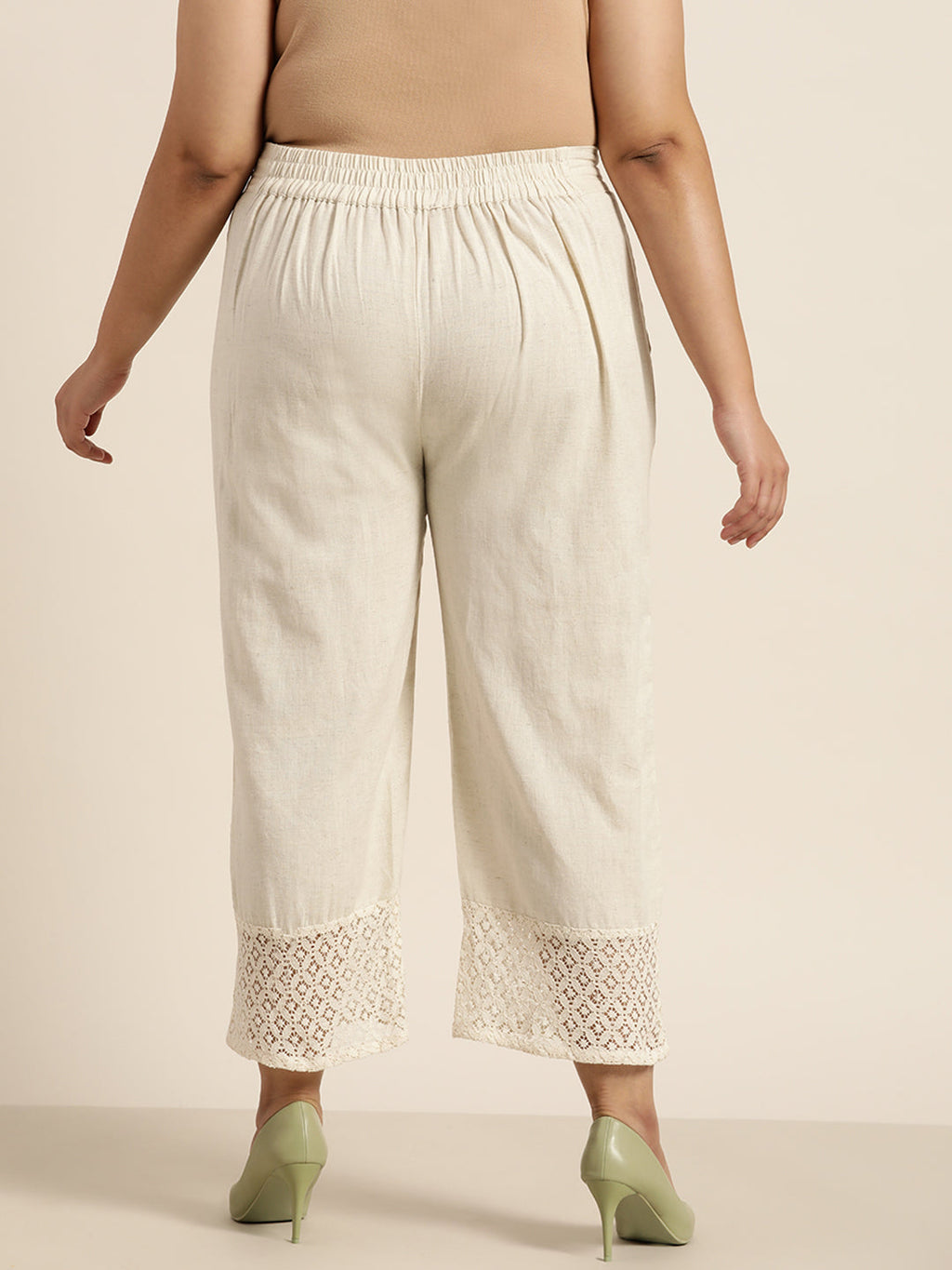 Juniper Women Natural Cotton Flex Solid Wide Leg Palazzo - Distacart