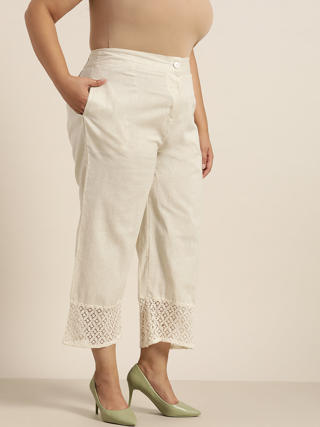 Juniper Women Natural Cotton Flex Solid Wide Leg Palazzo - Distacart