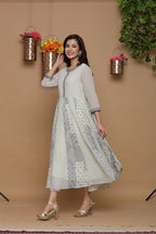 Juniper Womens Ivory Georgette Bandhani Print Kurta - Distacart