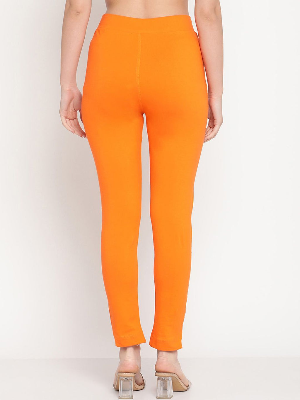 TAG 7 Set Of 2 Red & Orange Solid Leggings