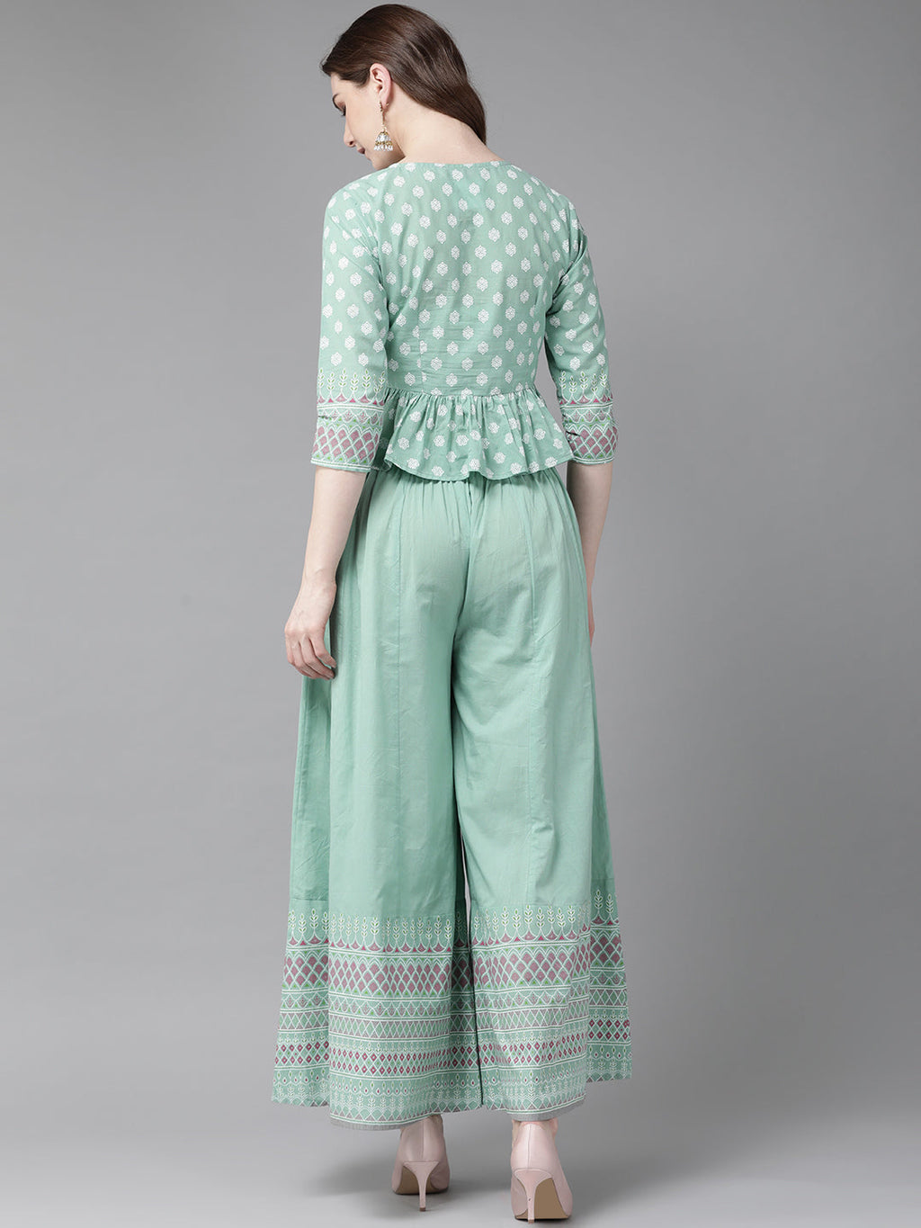 Juniper Womens Mint Floral Printed Cambric Clothing Set - Distacart