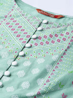 Juniper Womens Mint Floral Printed Cambric Clothing Set - Distacart