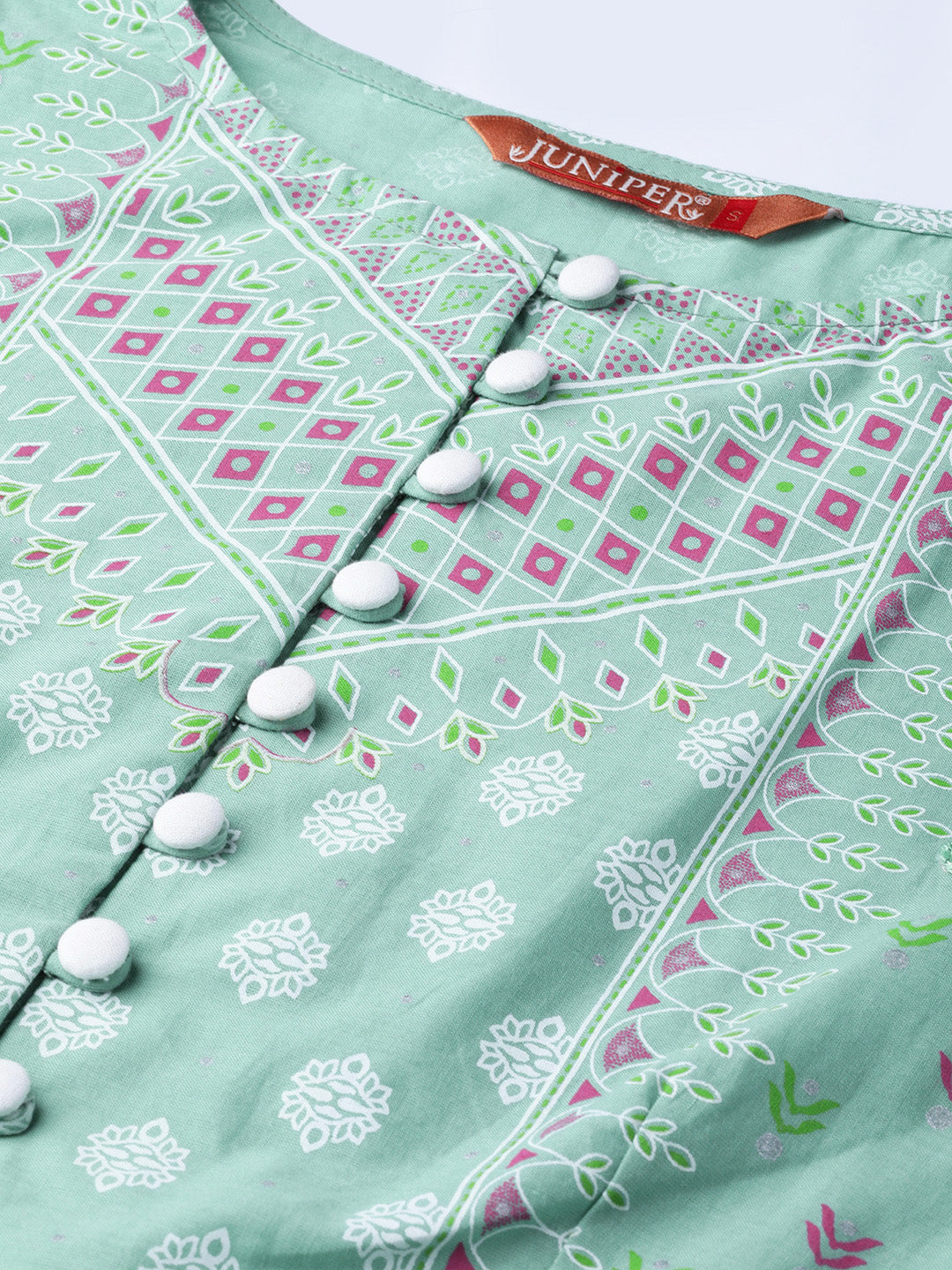 Juniper Womens Mint Floral Printed Cambric Clothing Set - Distacart