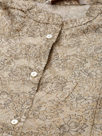 Juniper Women Beige Chanderi Silk Printed Anarkali Kurta - Distacart