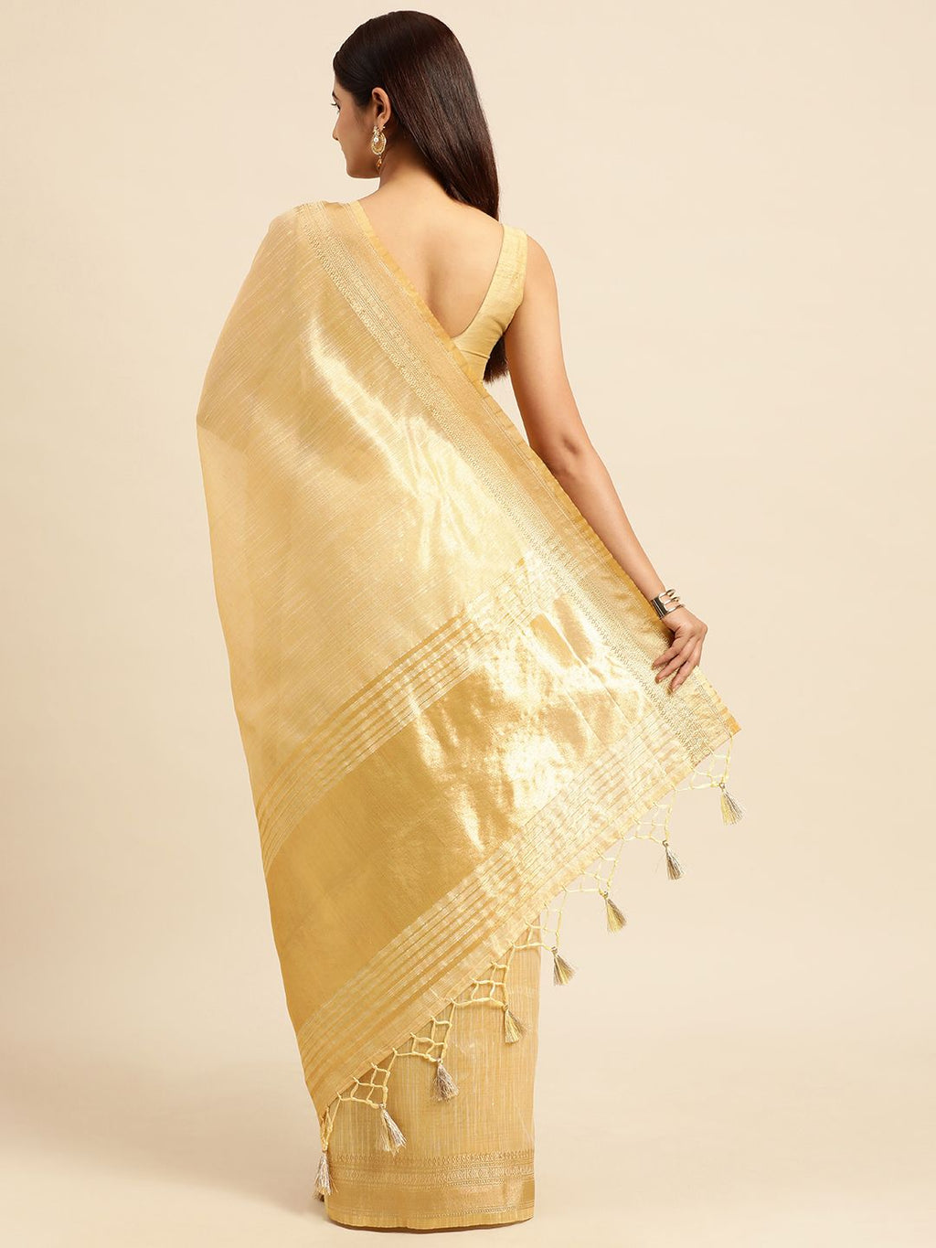 kasee Striped Zari Silk Cotton Chanderi Saree