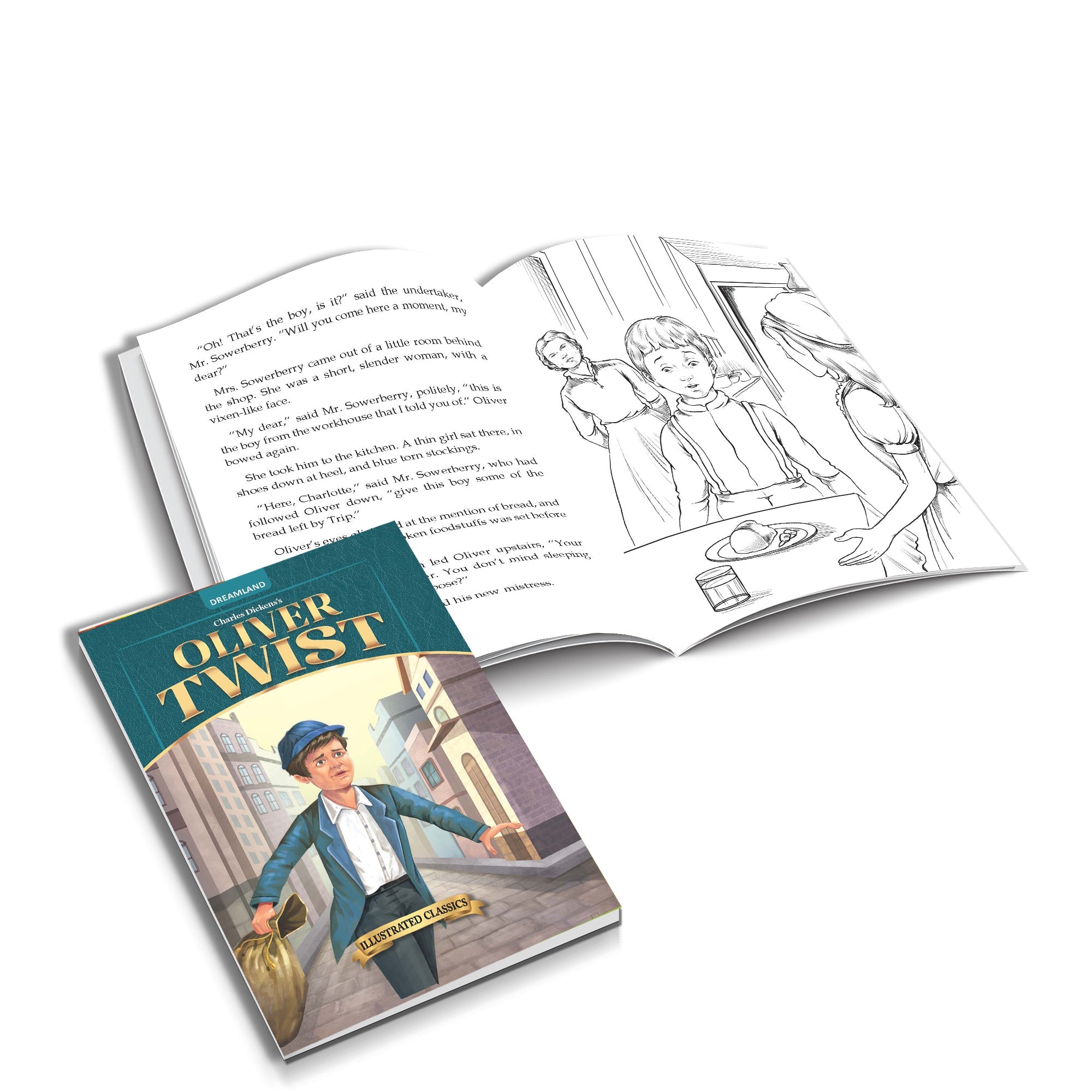 Dreamland Publications Oliver Twist- Illustrated Abridged Classics for Children with Practice Questions : Children Classic Fiction Book - Distacart