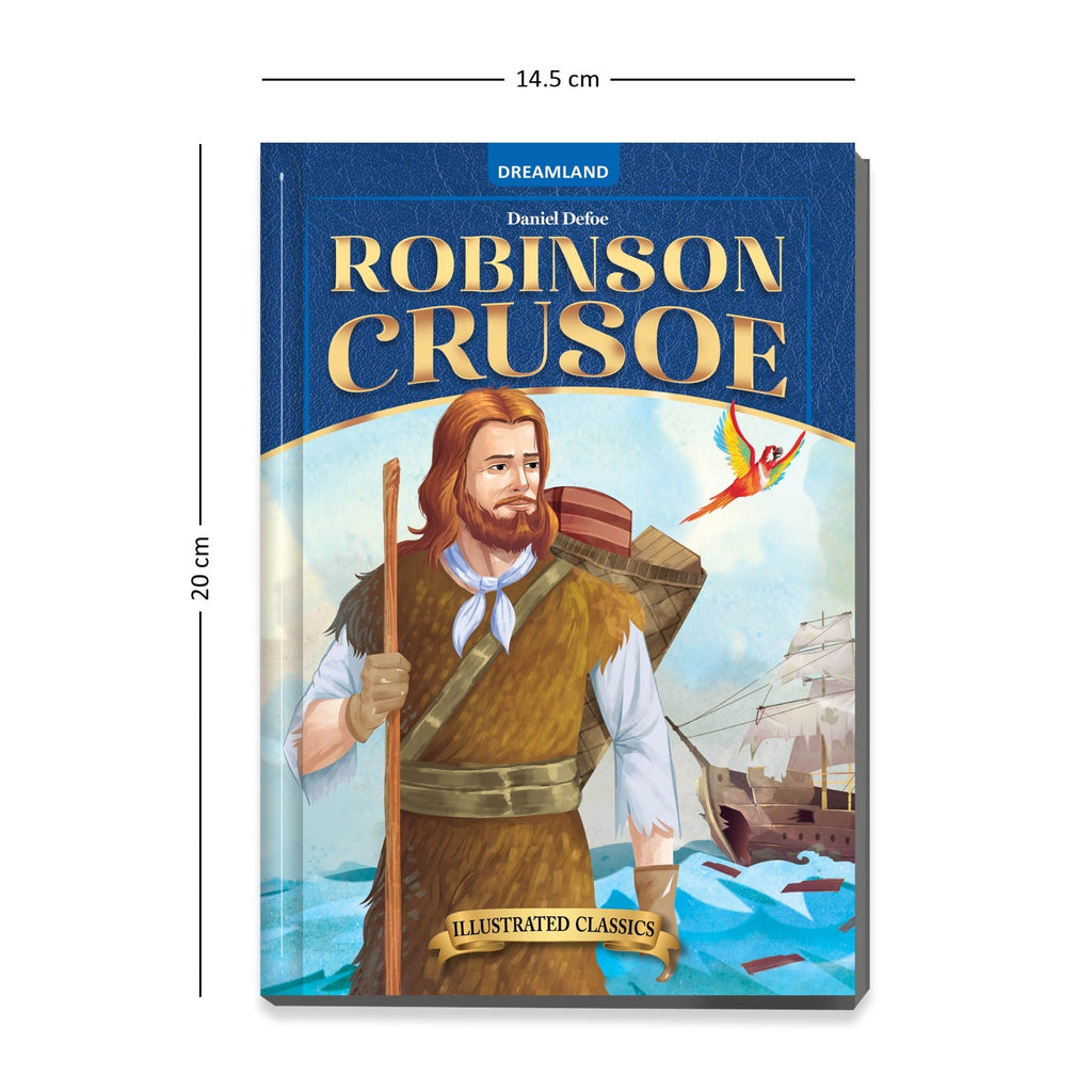 Dreamland Publications Robinson Crusoe- Illustrated Abridged Classics for Children with Practice Questions : Children Classic Fiction Book - Distacart
