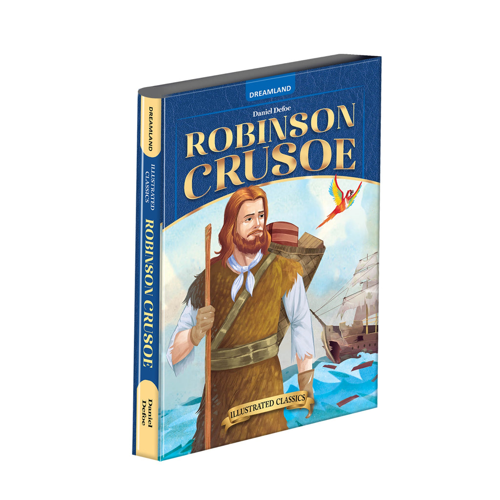 Dreamland Publications Robinson Crusoe- Illustrated Abridged Classics for Children with Practice Questions : Children Classic Fiction Book - Distacart