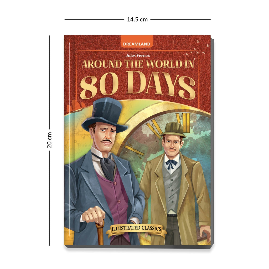 Dreamland Publications Around the World in 80 days- Illustrated Abridged Classics for Children with Practice Questions: Children Classic Fiction Book - Distacart