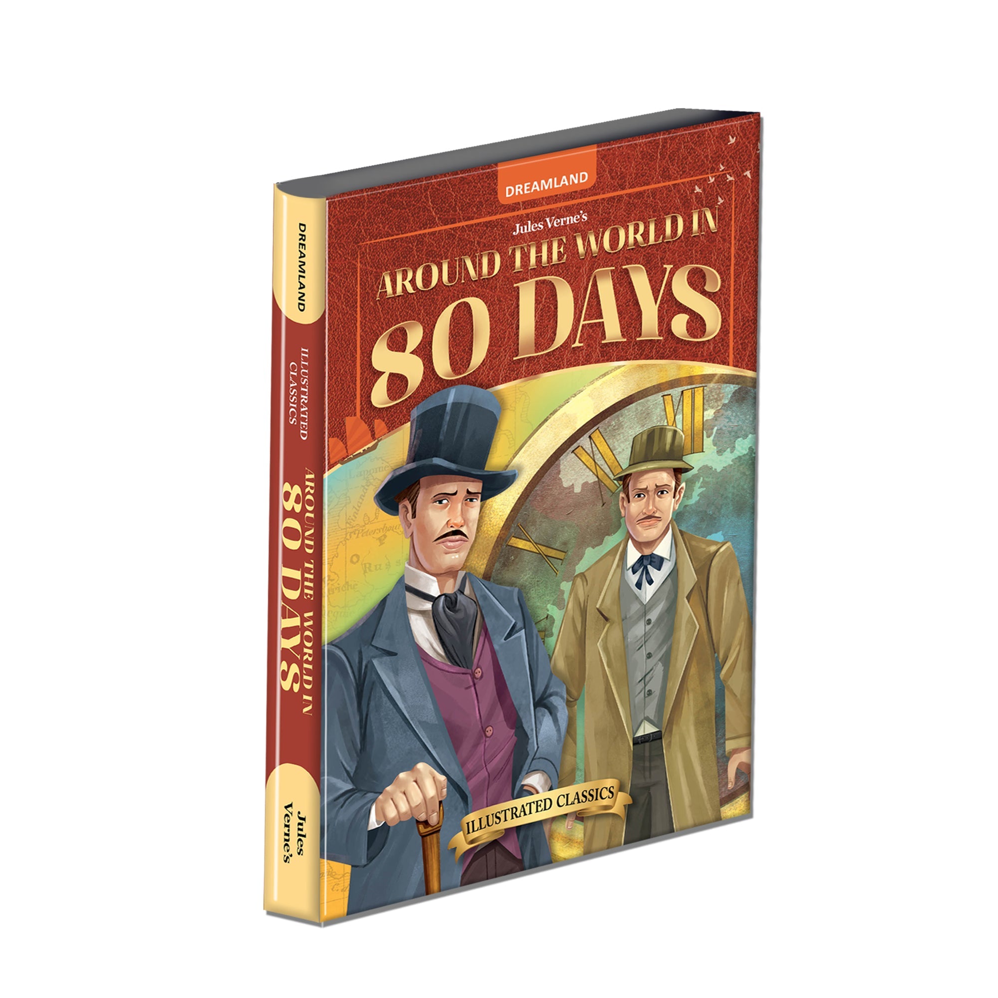 Dreamland Publications Around the World in 80 days- Illustrated Abridged Classics for Children with Practice Questions: Children Classic Fiction Book - Distacart