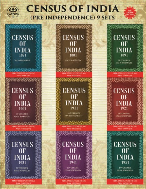 Census of India 1871-1951 In 384 Bindings - Gyan Books - Distacart