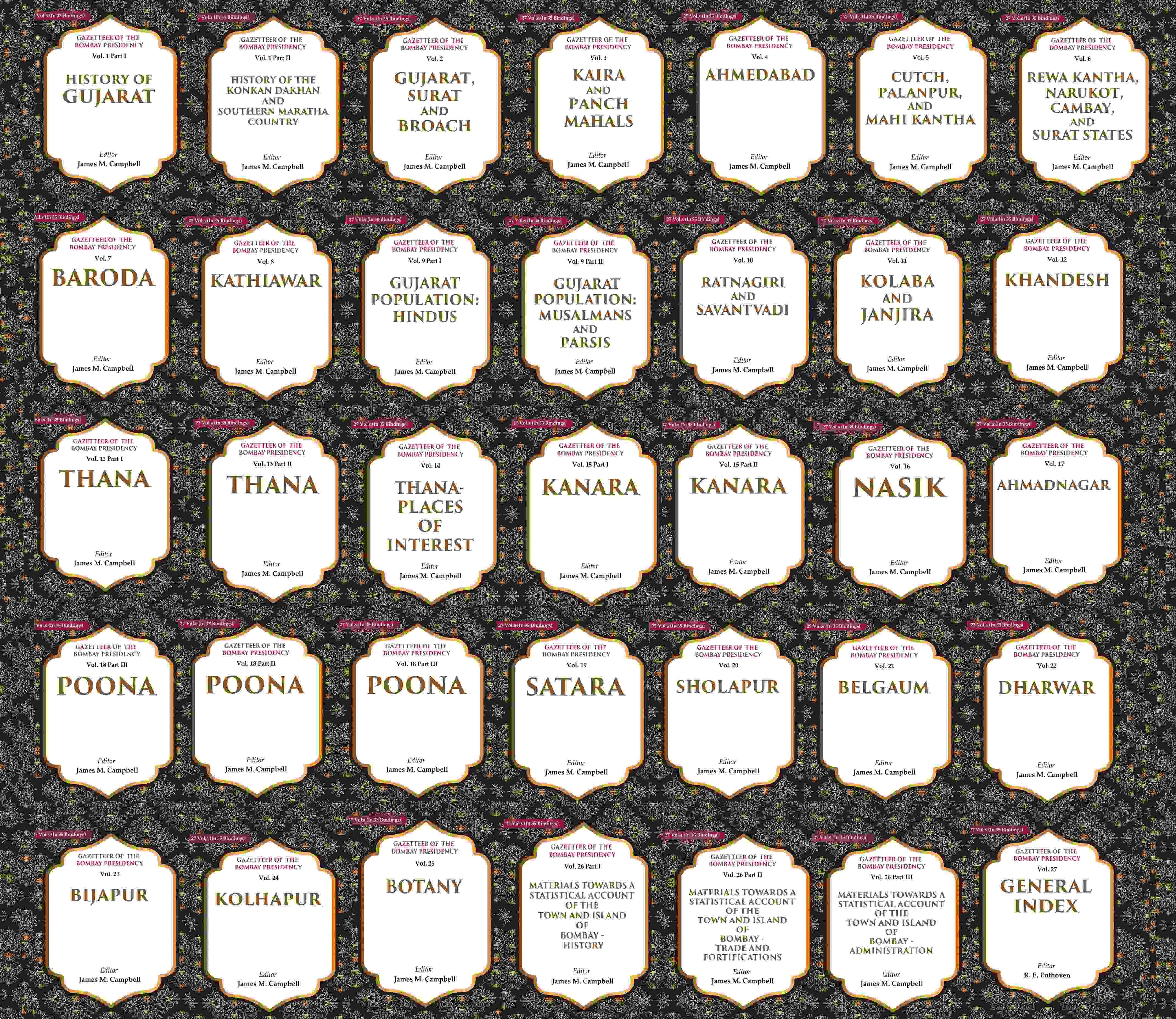 Gazetteer Of The Bombay Presidency 27 Vols. Set in 35 Binding - Gyan Books - Distacart