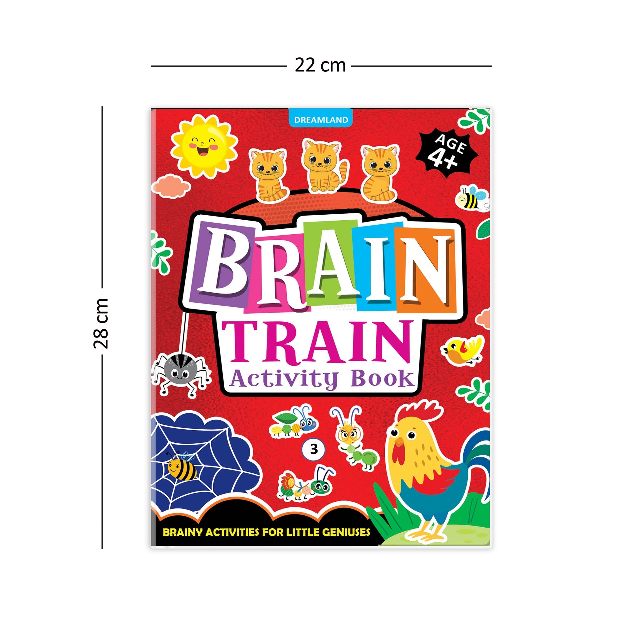 Dreamland Publications Brain Train Activity Book for Kids Age 4+ - With Colouring Pages, Mazes, Puzzles and Word searches Activities - Distacart