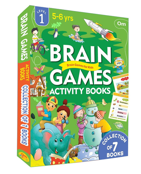 Activity Book : Brain Games Activity Book Level 1 (Set of 7 Books) - Om Books