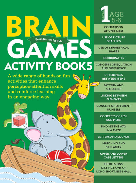 Brain Games for Kids : Brain Games Activity Book Level 1 : Book-5 - Om Books