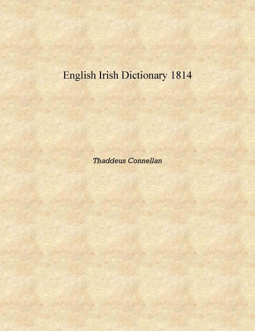 English Irish Dictionary - Gyan Books - Distacart