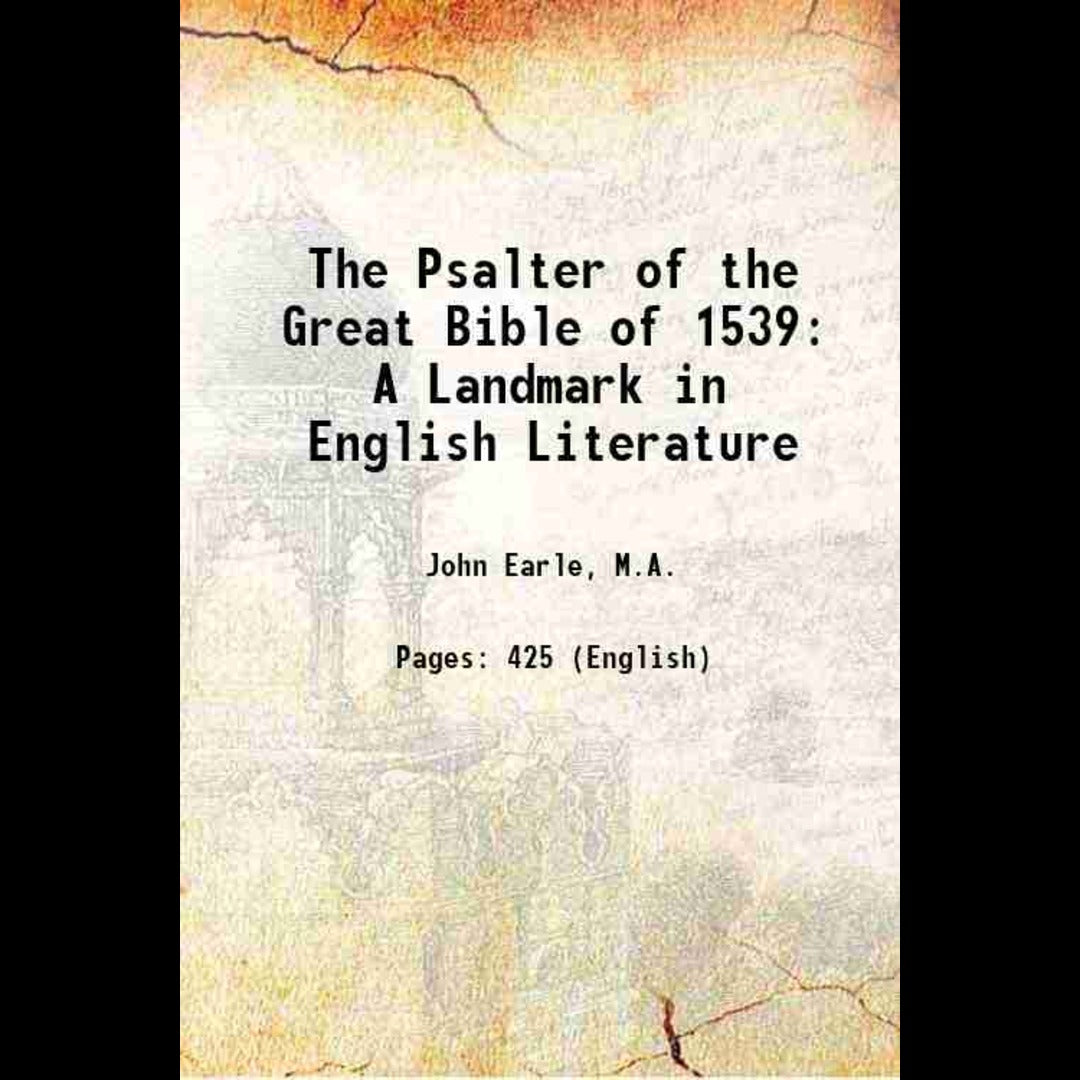 The Psalter Of The Great Bible Of 1539 - Gyan Books - Distacart