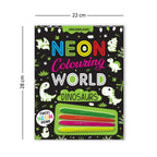 Dreamland Publications Dinosaurs Neon Colouring World Book for Kids Age 4 - 7 years with Neon Pens - Distacart