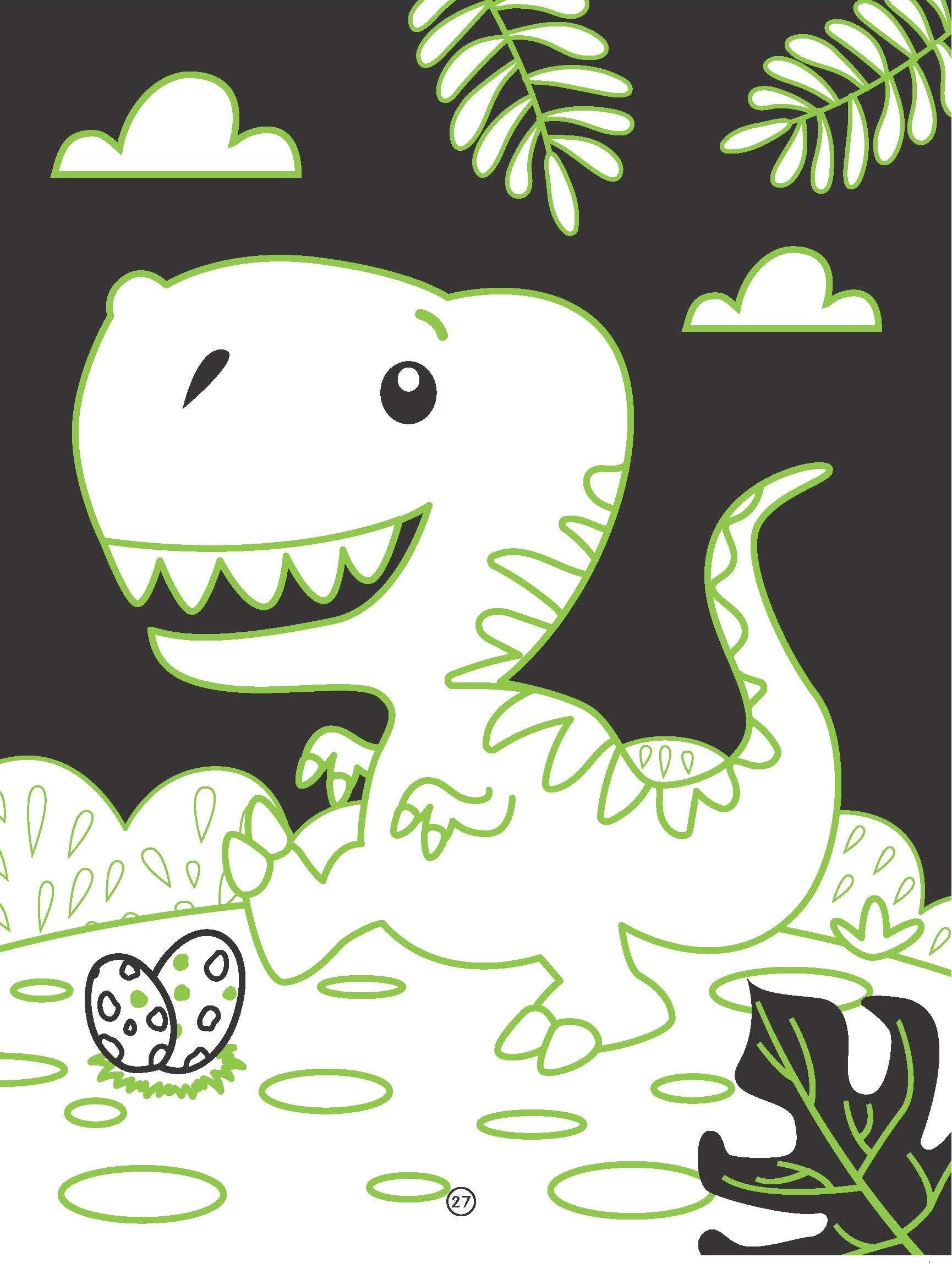 Dreamland Publications Dinosaurs Neon Colouring World Book for Kids Age 4 - 7 years with Neon Pens - Distacart