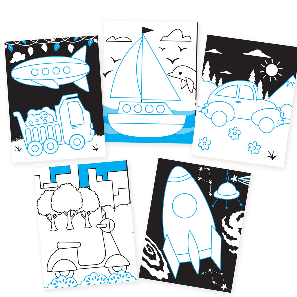 Dreamland Publications Vehicles Neon Colouring World Book for Kids Age 4 - 7 years with Neon Pens - Distacart