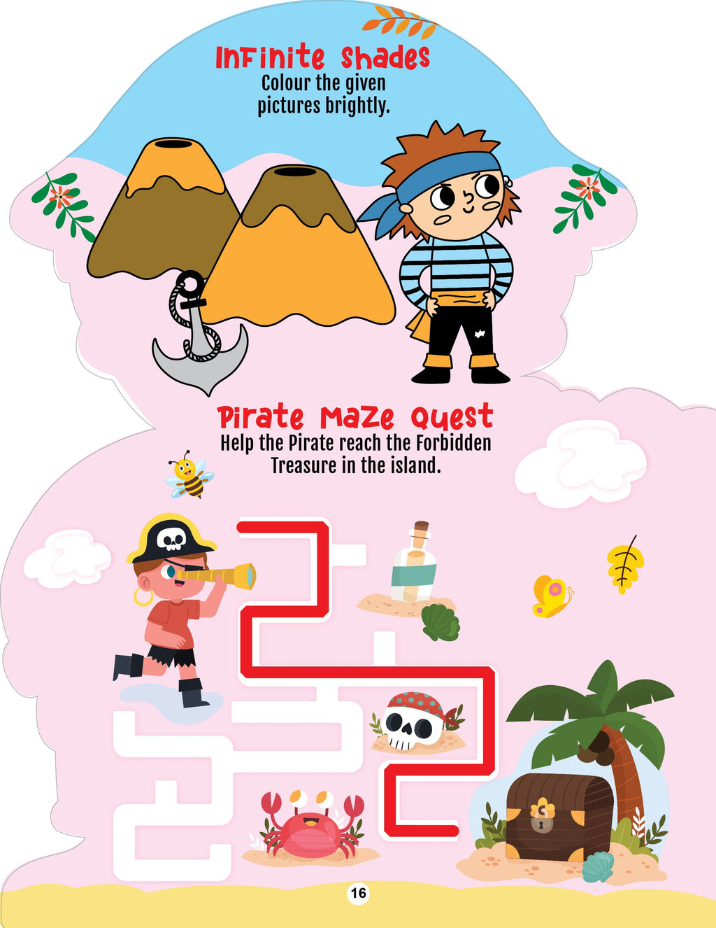 Dreamland Publications Step into the Pirates World - Activity and Colouring Fun Book for Age 4+ - Distacart