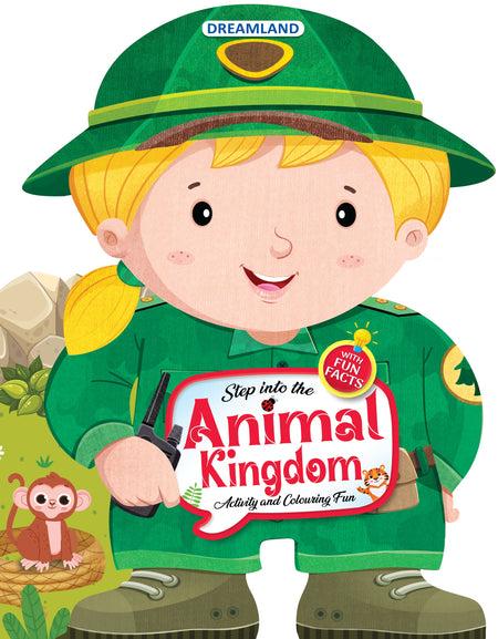 Dreamland Publications Step into the Animal Kingdom- Activity and Colouring Fun Book for Age 4+