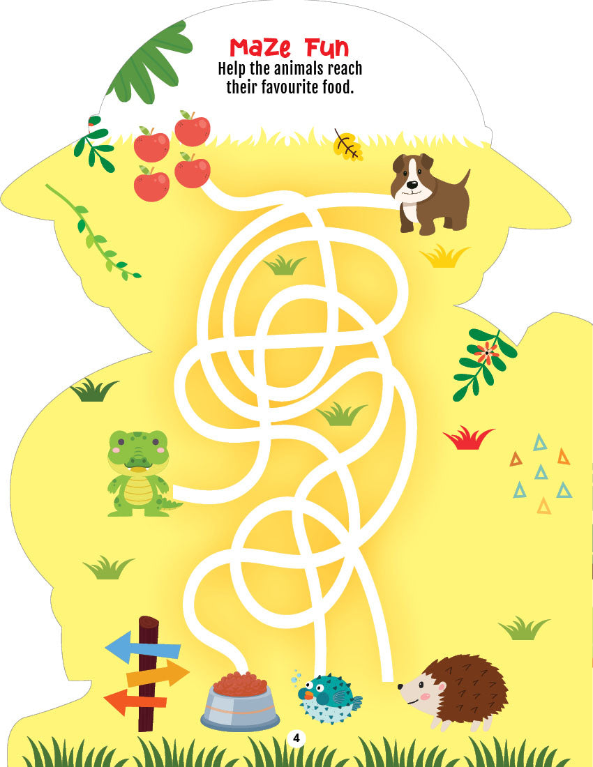 Dreamland Publications Step into the Animal Kingdom- Activity and Colouring Fun Book for Age 4+ - Distacart