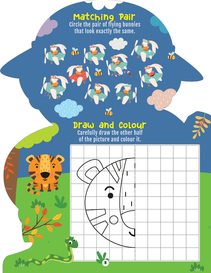 Dreamland Publications Step into the Animal Kingdom- Activity and Colouring Fun Book for Age 4+ - Distacart