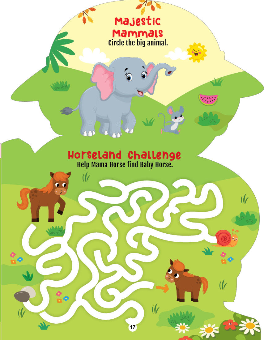 Dreamland Publications Step into the Animal Kingdom- Activity and Colouring Fun Book for Age 4+ - Distacart