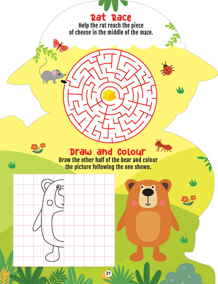 Dreamland Publications Step into the Animal Kingdom- Activity and Colouring Fun Book for Age 4+ - Distacart