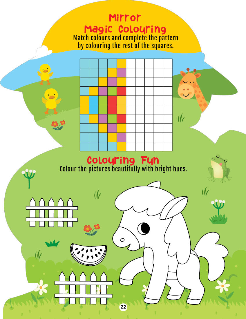 Dreamland Publications Step into the Animal Kingdom- Activity and Colouring Fun Book for Age 4+ - Distacart