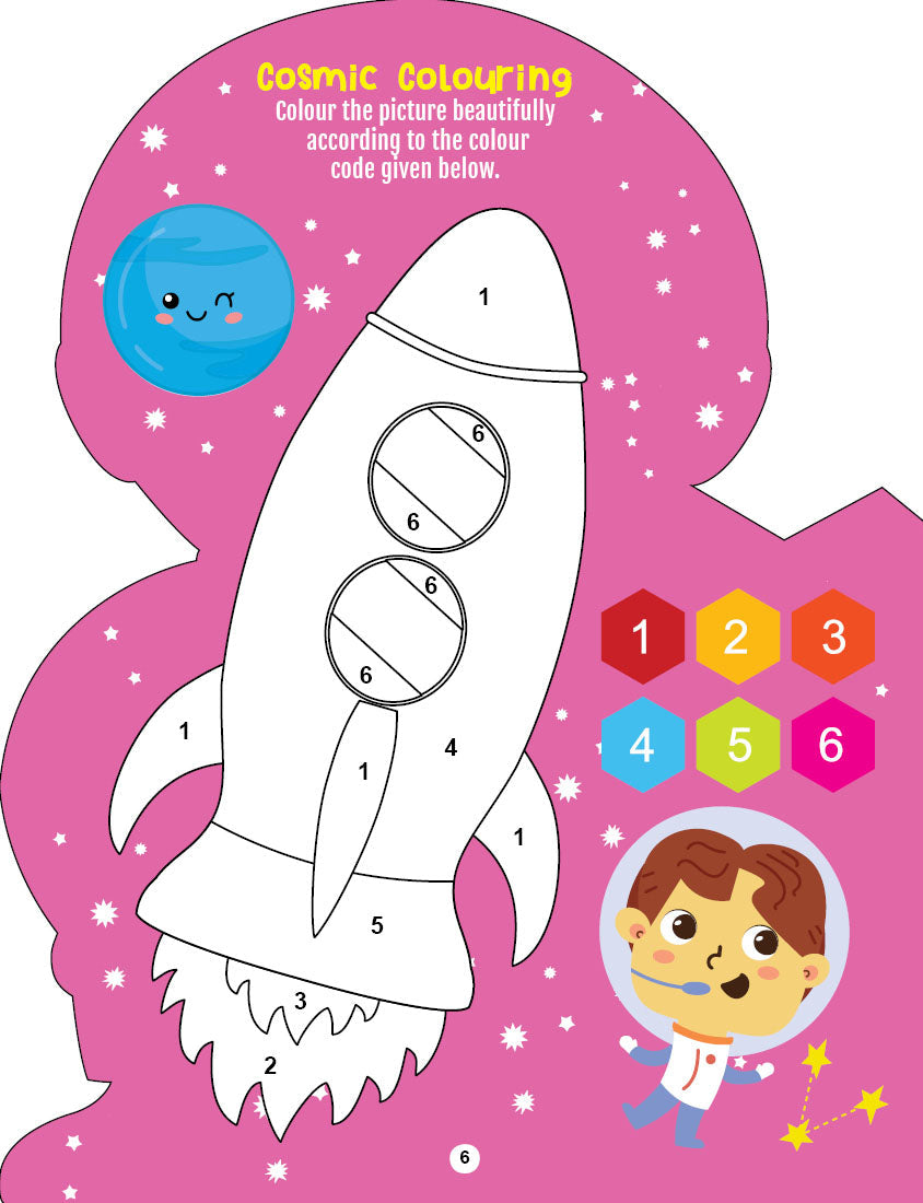 Dreamland Publications Step into the Space World - Activity and Colouring Fun Book for Age 4+ - Distacart
