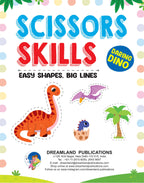 Dreamland Publications Daring Dino Scissors Skills Activity Book for Kids Age 4 - 7 years | With Child- Safe Scissors, Games and Mask - Distacart