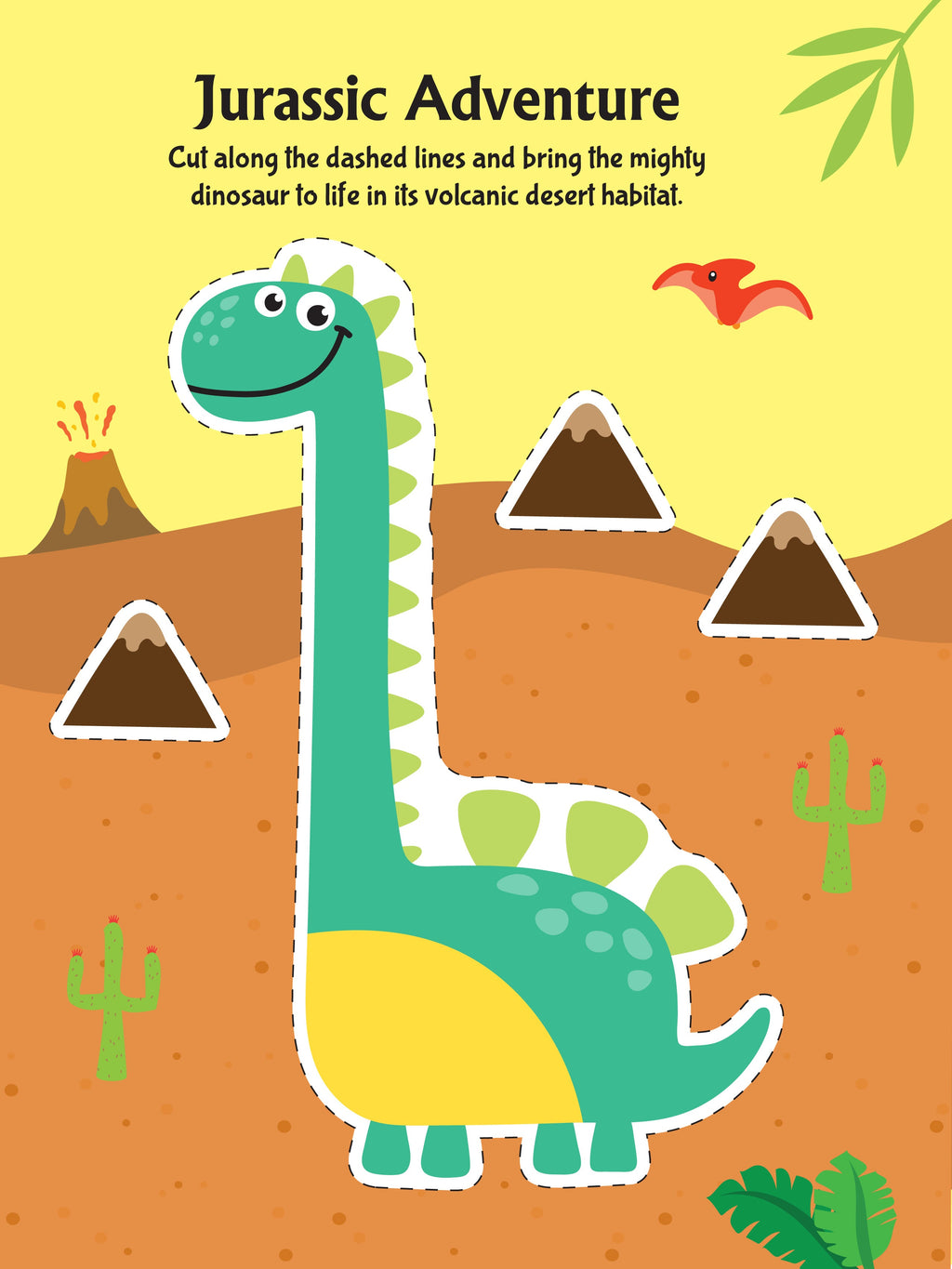 Dreamland Publications Daring Dino Scissors Skills Activity Book for Kids Age 4 - 7 years | With Child- Safe Scissors, Games and Mask - Distacart
