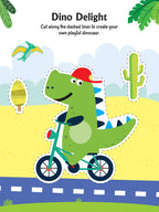 Dreamland Publications Daring Dino Scissors Skills Activity Book for Kids Age 4 - 7 years | With Child- Safe Scissors, Games and Mask - Distacart