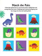 Dreamland Publications Daring Dino Scissors Skills Activity Book for Kids Age 4 - 7 years | With Child- Safe Scissors, Games and Mask - Distacart