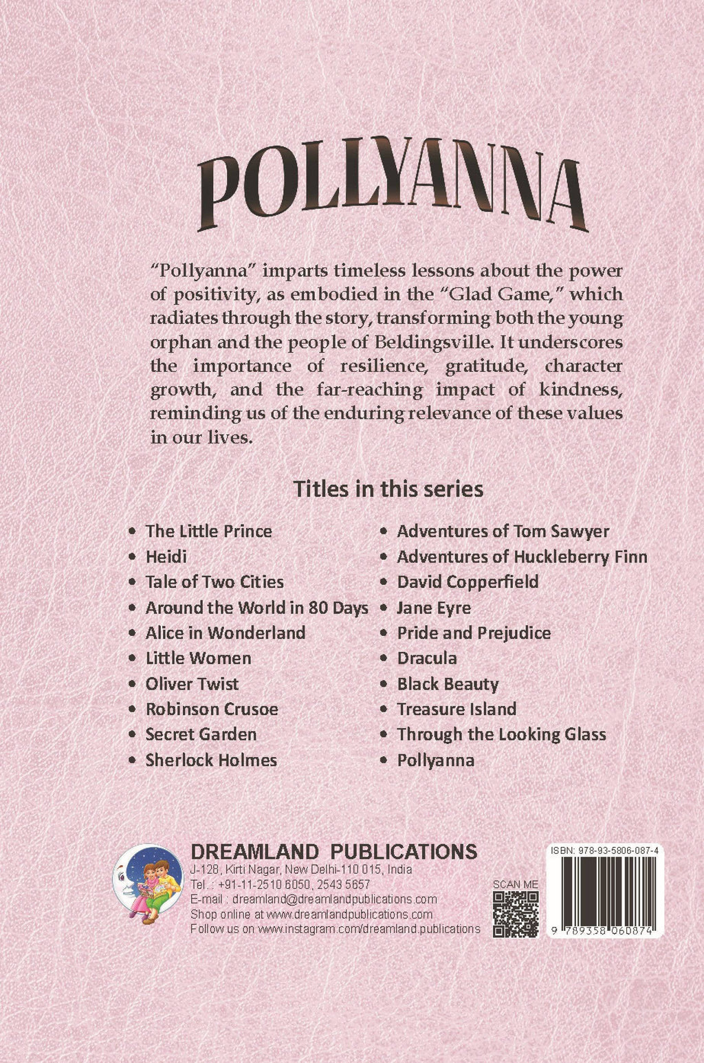 Dreamland Publications Pollyanna - Illustrated Abridged Classics for Children with Practice Questions - Distacart