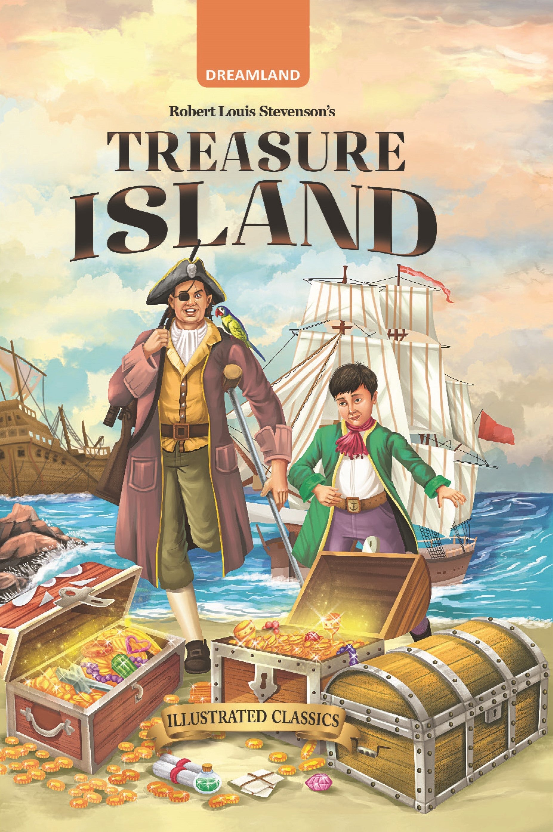Dreamland Publications Treasure Island - Illustrated Abridged Classics for Children with Practice Questions - Distacart