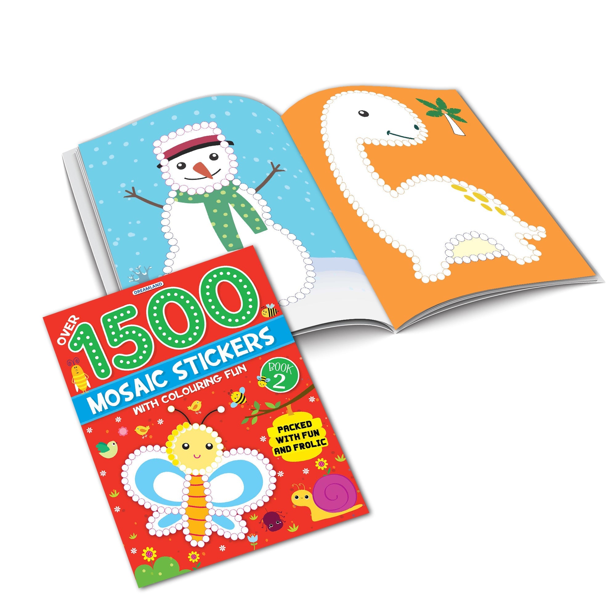 Dreamland Publications 1500 Mosaic Stickers with Colouring Fun Books Pack - A Set of 4 Books - Distacart