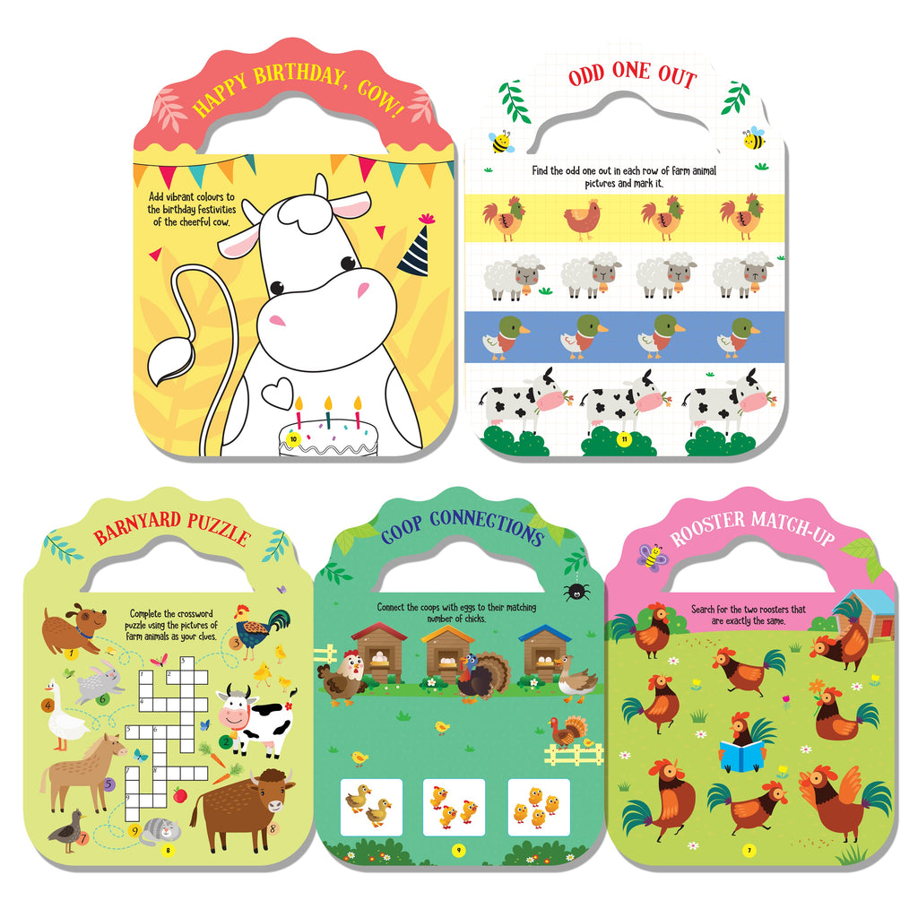 Dreamland Publications Farm- Let's Carry-Along Activity, Colouring Book for Kids Age 3 -8 years (My Very Cute Activities Series) - Distacart