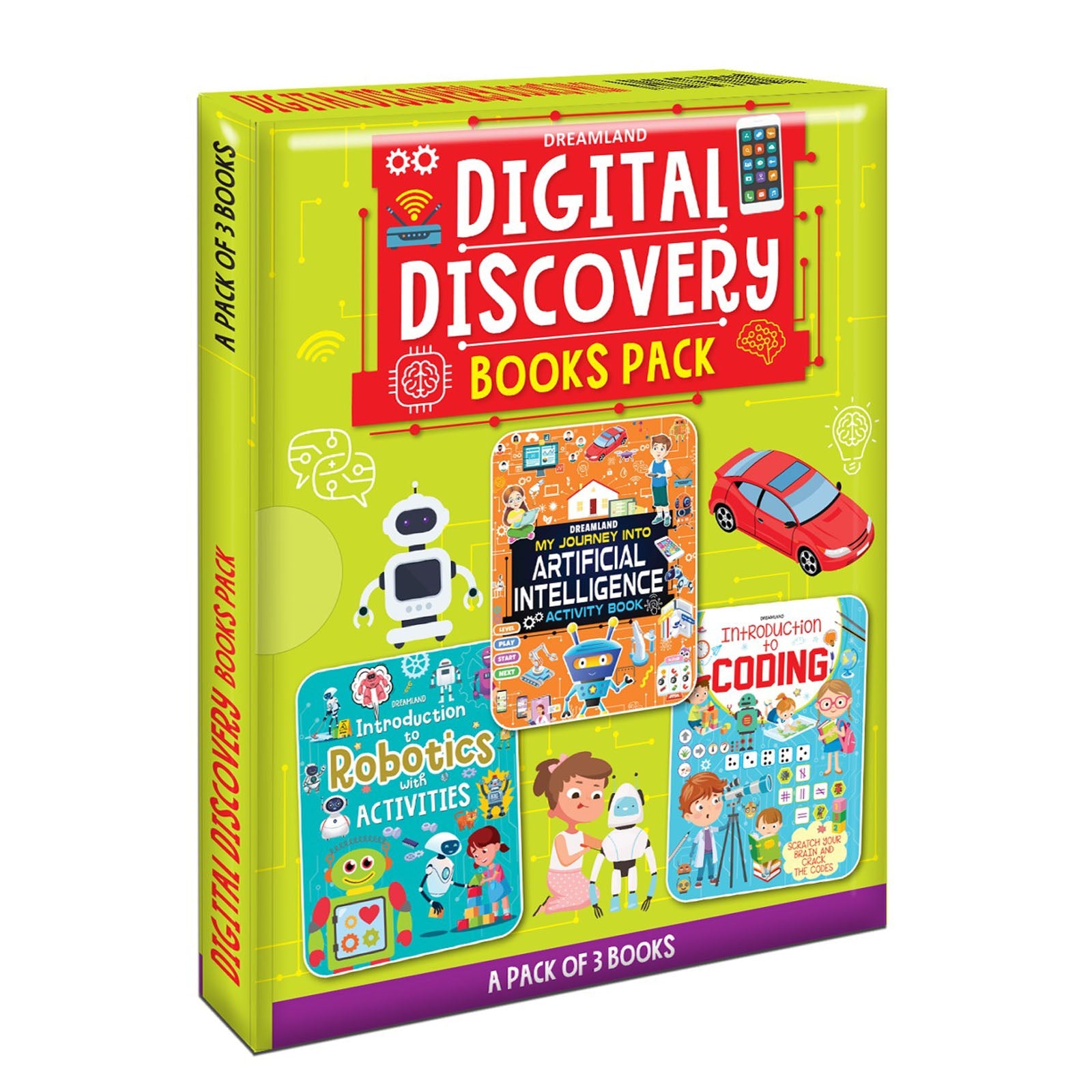 Dreamland Publications Digital Discovery Books Pack-- A Set of 3 Books - Artificial Intelligence, Robotics and Coding | With Fun Facts and Activities for Kids Age 6- 14 Years - Distacart