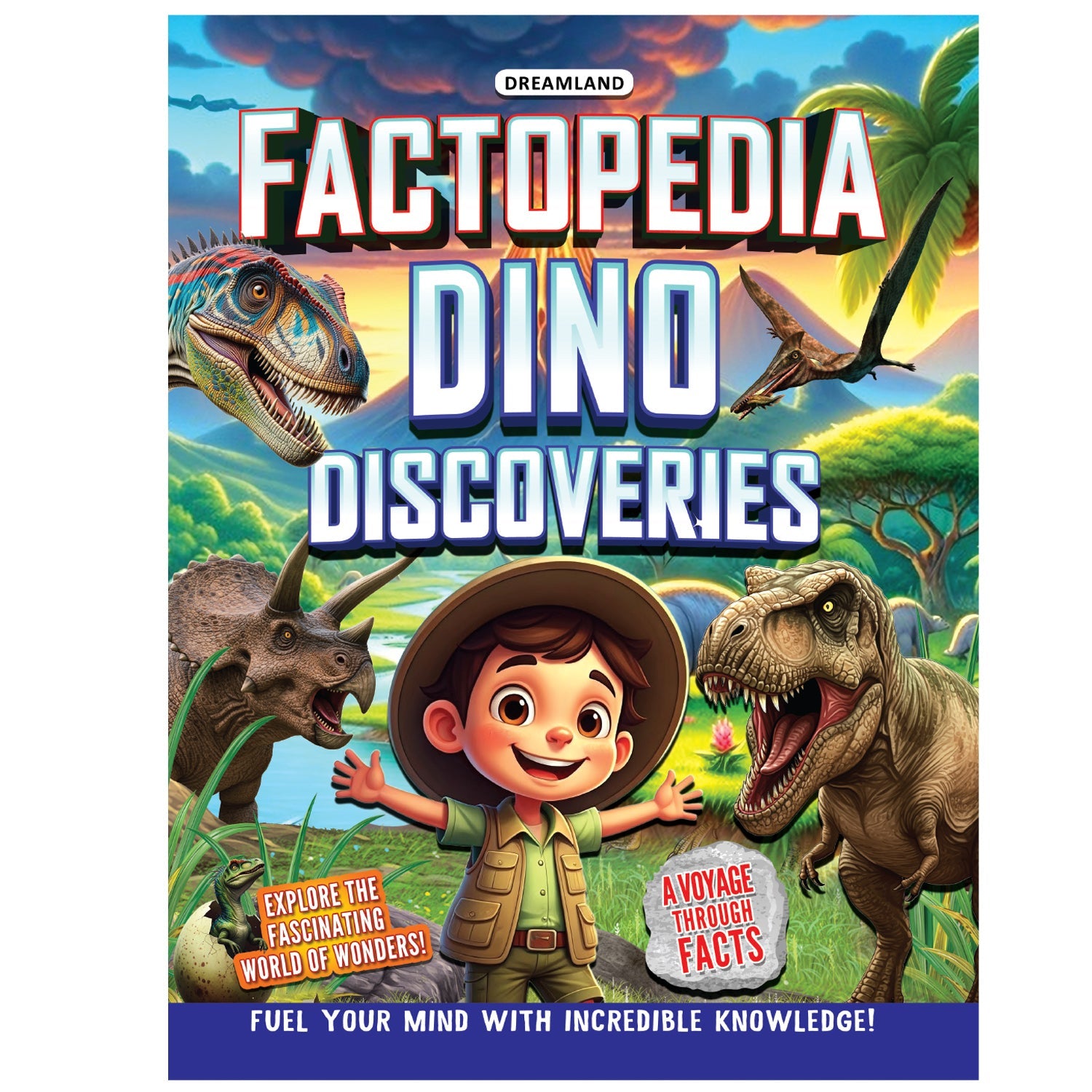 Dreamland Publications Factopedia: Dino Discovery – Fascinating Dinosaur Facts for Kids Age 6+ | Learn About Prehistoric Giants with Fun, Easy-to-Understand Info - Distacart
