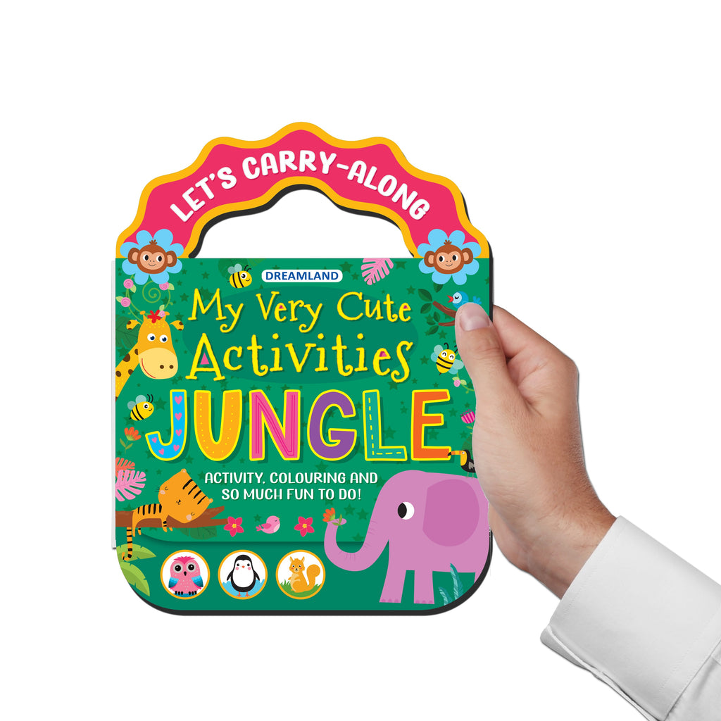 Dreamland Publications Jungle- Let's Carry-Along Activity, Colouring Book for Kids Age 3 -8 years (My Very Cute Activities Series) - Distacart