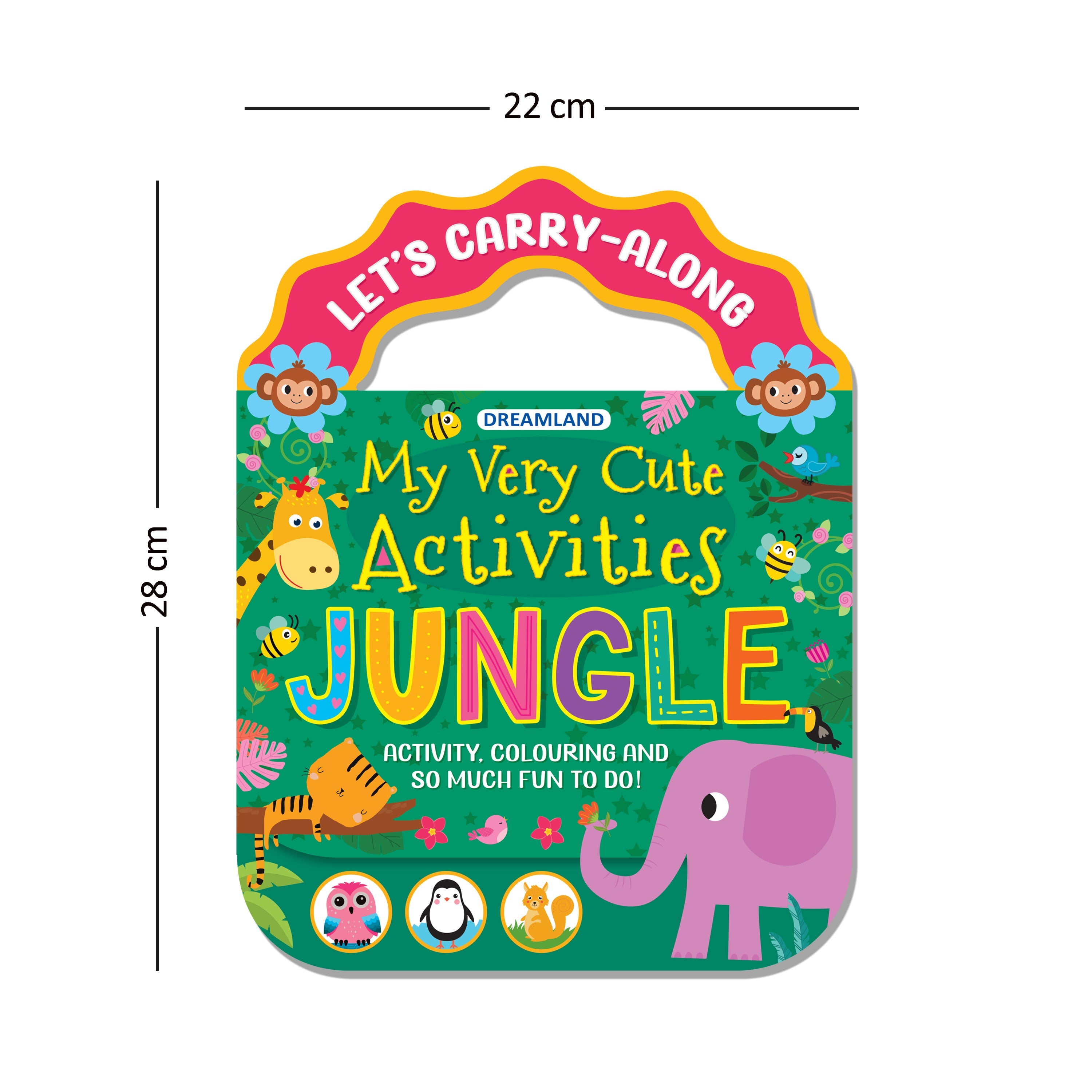 Dreamland Publications Jungle- Let's Carry-Along Activity, Colouring Book for Kids Age 3 -8 years (My Very Cute Activities Series) - Distacart
