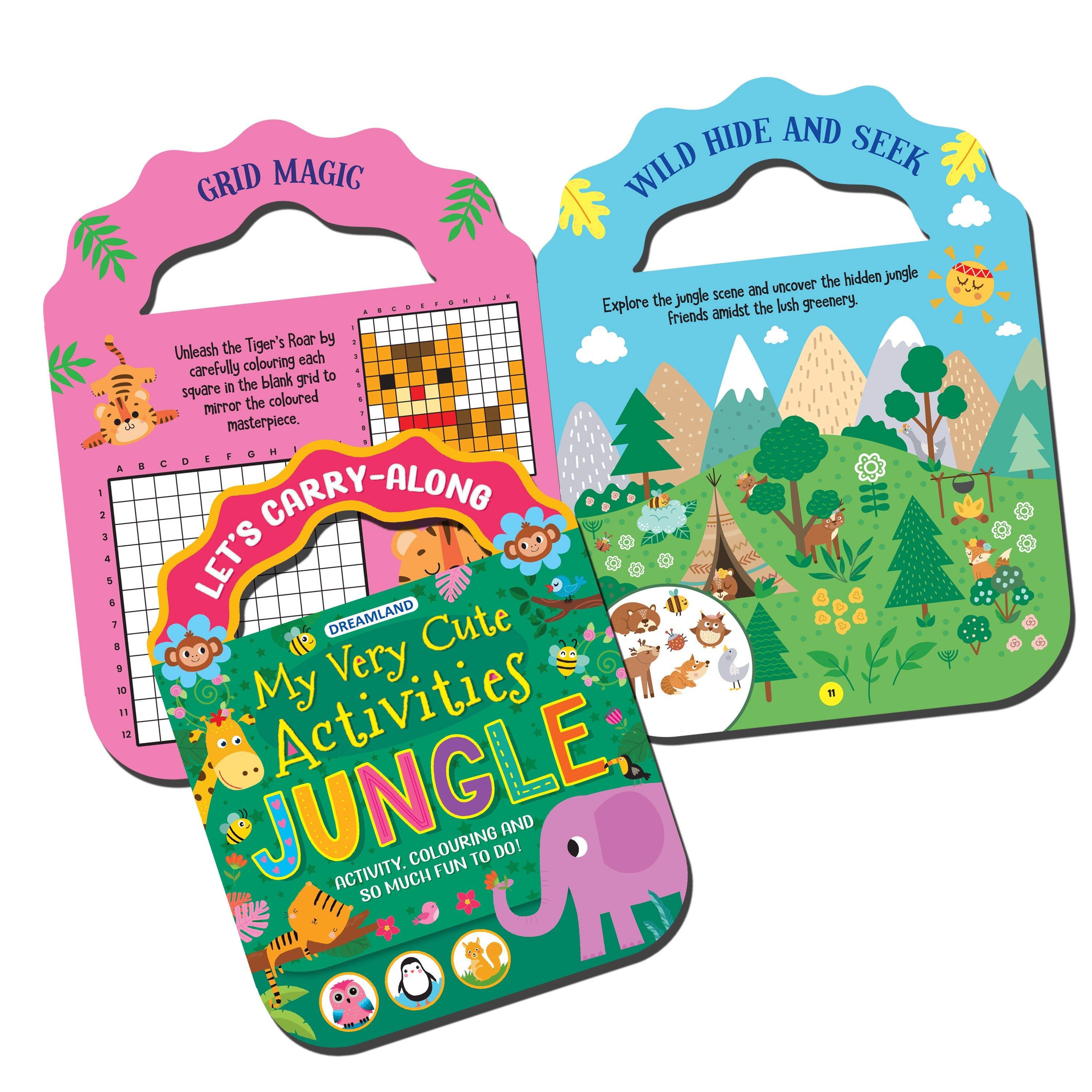 Dreamland Publications Jungle- Let's Carry-Along Activity, Colouring Book for Kids Age 3 -8 years (My Very Cute Activities Series) - Distacart